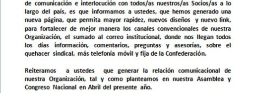 Comunicado 05 de Junio 2019