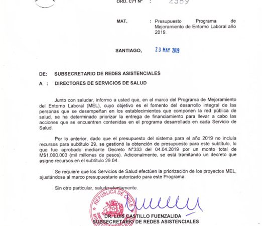 Ord 2369 Presupuesto MEL 2019