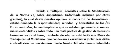 COMUNICADO SOBRE AUSENTISMO
