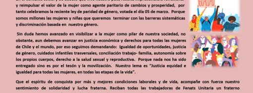 Saludo día de la Mujer, 8 de marzo 2020