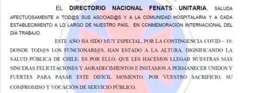 Saludo Día del trabajador