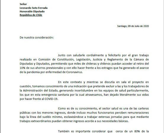 CARTA AL DIPUTADO LEONARDO SOTO