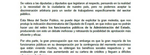 Comunicado Mesa del Sector Publico 08 de julio 2020