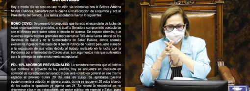 Comunicado reunión con presidenta del Senado