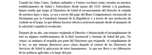 Declaración Cuidado Infantil 2021