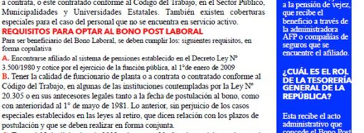 Informativo Bono Post-Laboral Ley 20305