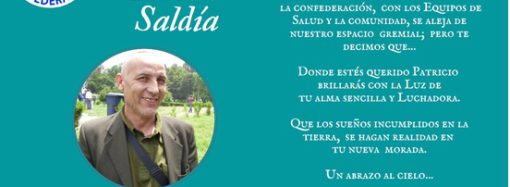 Condolencia Dirigente Patricio Saldia Gutierrez