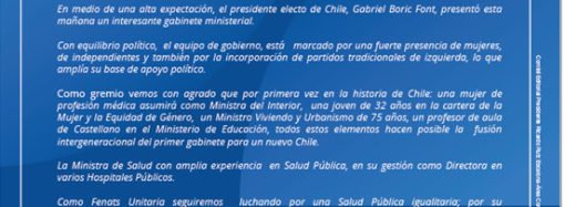 PRIMERAS IMPRESIONES NUEVO GABINETE PRESIDENTE ELECTO