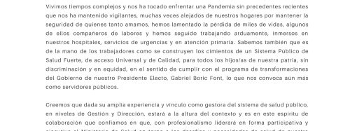 Saludos protocolares Ministra Electa Dra. María Begoña Yarza Sáez