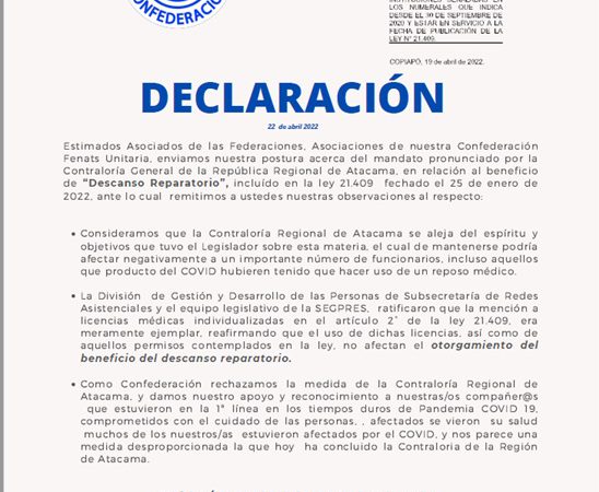Declaración Publica 22 abril 2022