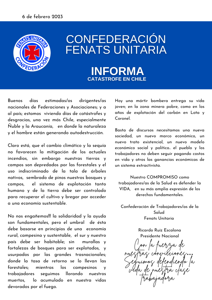 Informe Catastrofe en Chile